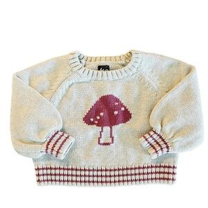 Tea Collection Gray and Purple Kids Mushroom Sweater Size 9-12 Months